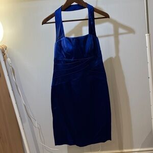 Versus Versace Deep Blue Halter Mini Dress